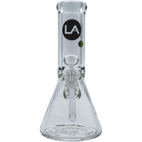LA Pipes "Agent Stout" Beaker Bong, 9mm thick borosilicate glass, front view on white background