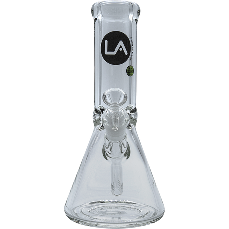LA Pipes "Agent Stout" Beaker Bong, 9mm thick borosilicate glass, front view on white background