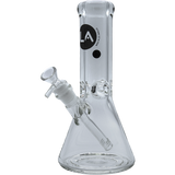 LA Pipes "Agent Stout" Beaker Bong, 9mm thick borosilicate glass, 10" tall, front view on white background