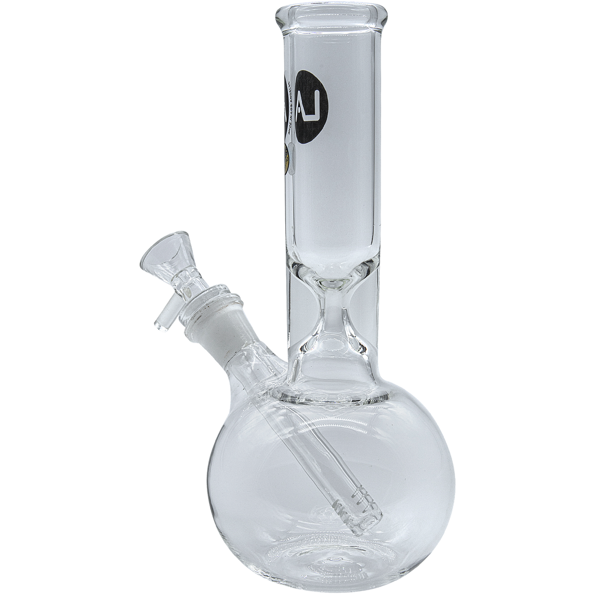 LA Pipes "Baller" Bubble Base Bong in Borosilicate Glass - Front View on White Background