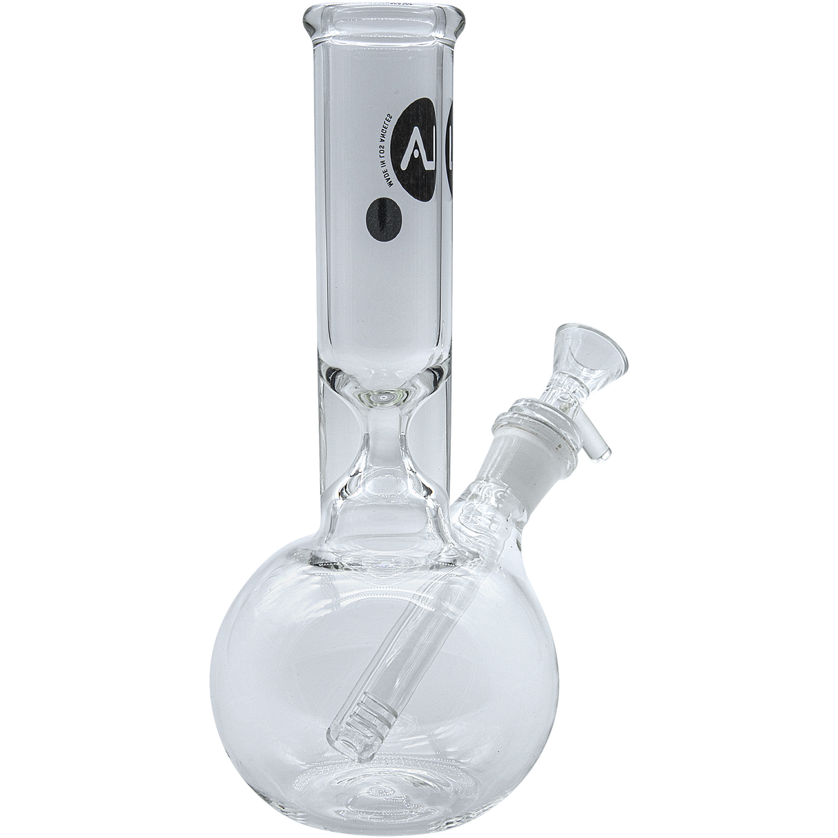 LA Pipes "Baller" Bubble Base Bong in clear borosilicate glass with a 45-degree female joint