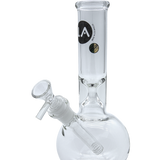 LA Pipes Baller Bubble Base Bong with 45 Degree Joint and Borosilicate Glass, Front View