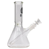 LA Pipes Basic Beaker Water Pipe, clear borosilicate glass, 8" height, 45-degree joint, USA made