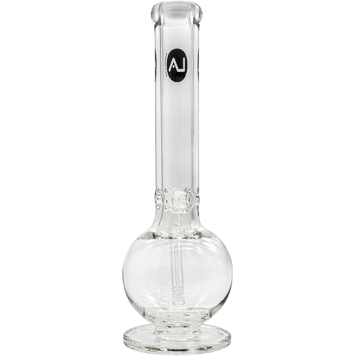 LA Pipes "Bazooka" 9mm Thick Glass Bong, 16"-18" Height, Front View on White Background