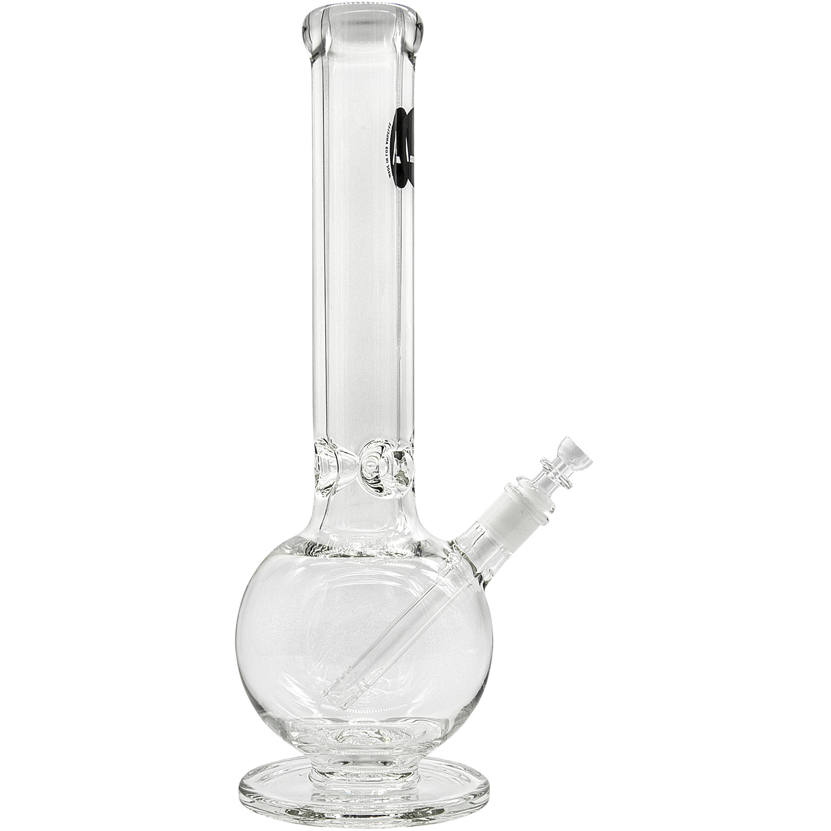 LA Pipes "Bazooka" 9mm Thick Glass Bong, 16"-18" Height, Heavy Wall, Front View