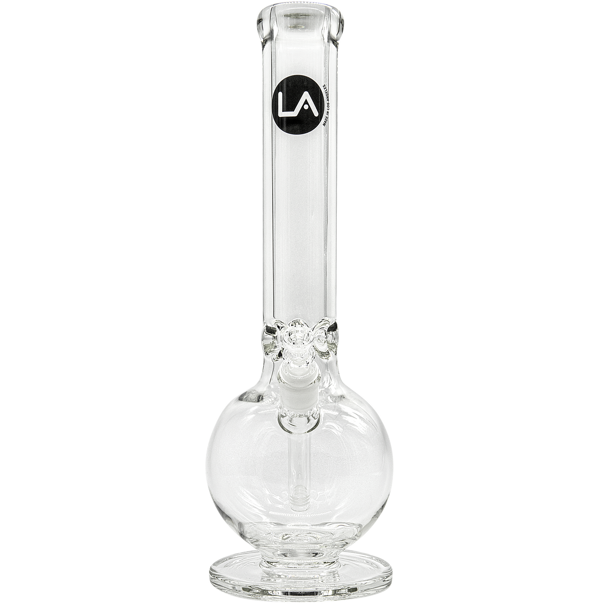 LA Pipes "Bazooka" 9mm Thick Glass Bong, 16-18" Tall with Bubble Design, Front View