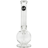 LA Pipes "Bazooka" 9mm Thick Glass Bong, 16-18" Tall with Bubble Design, Front View