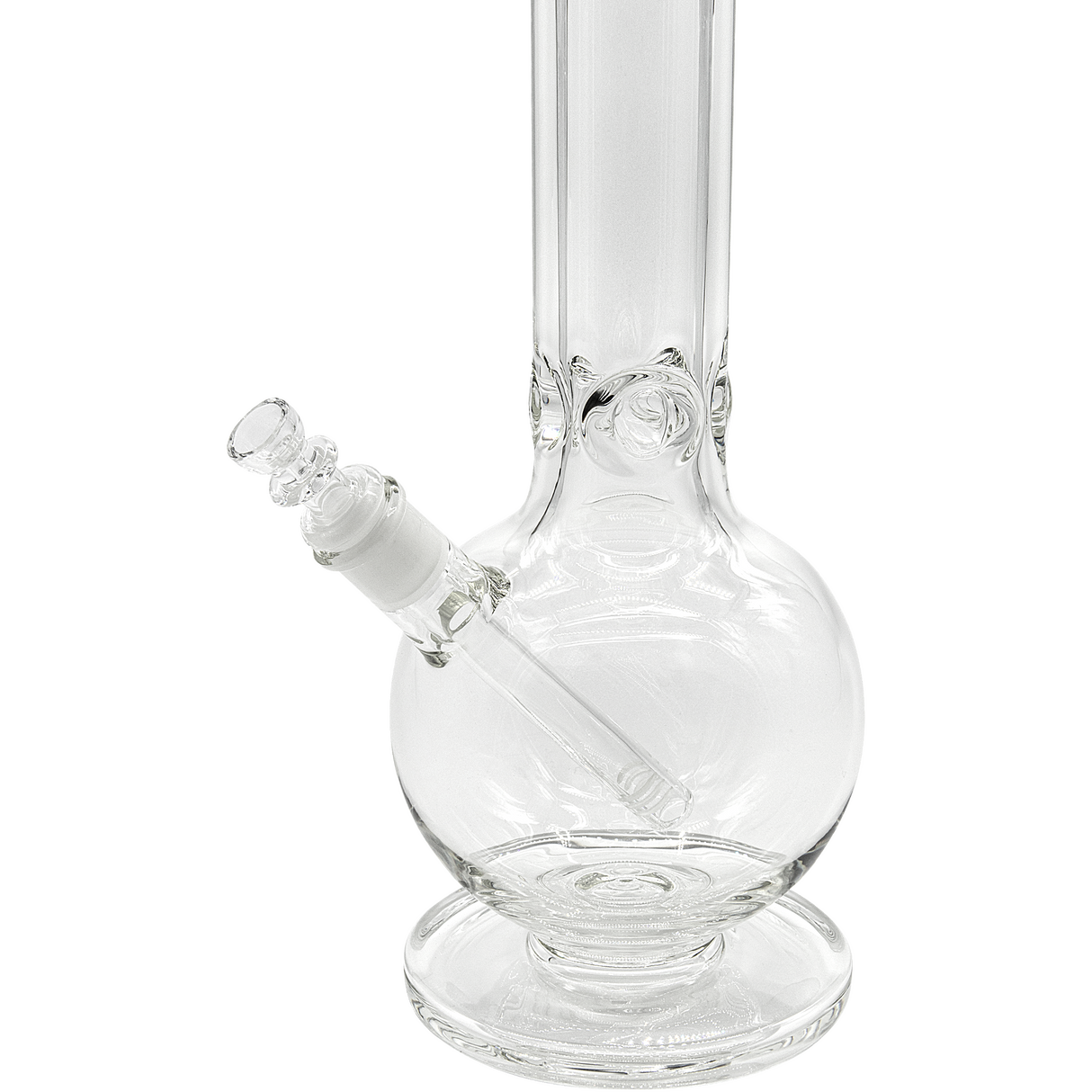 LA Pipes "Bazooka" 9mm Thick Glass Bong - 18" Height with Bubble Design - Front View