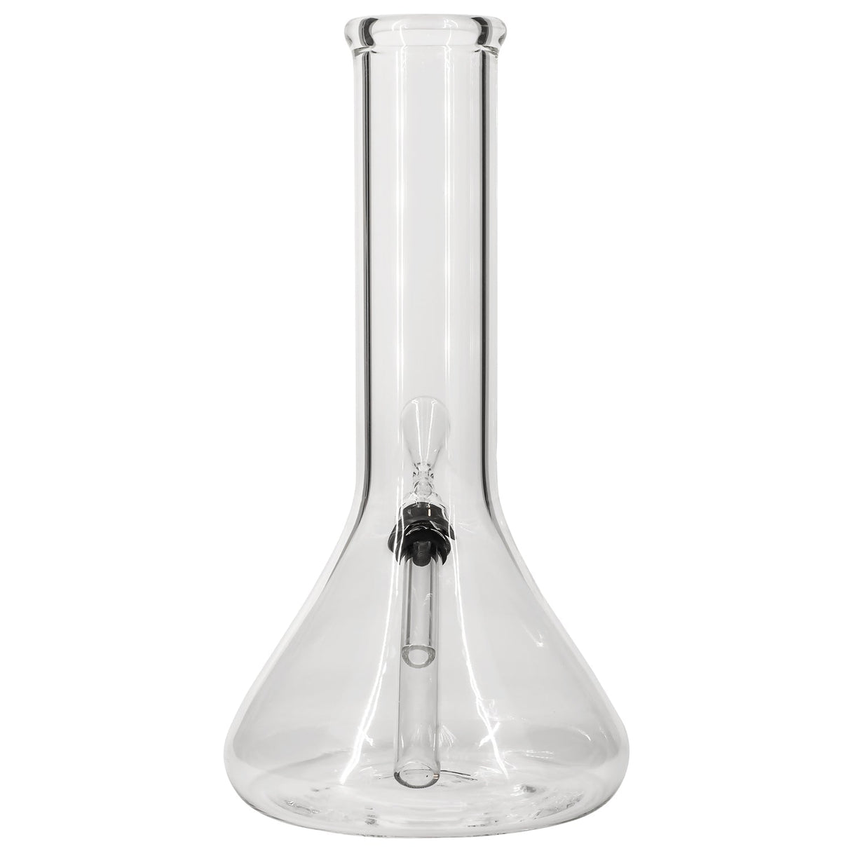 LA Pipes Thick Borosilicate Glass Beaker Base Bong, 8-9" with 45 Degree Grommet Joint - Front View