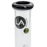 LA Pipes 8" Beaker Bong in Clear with Black Accents - Front View