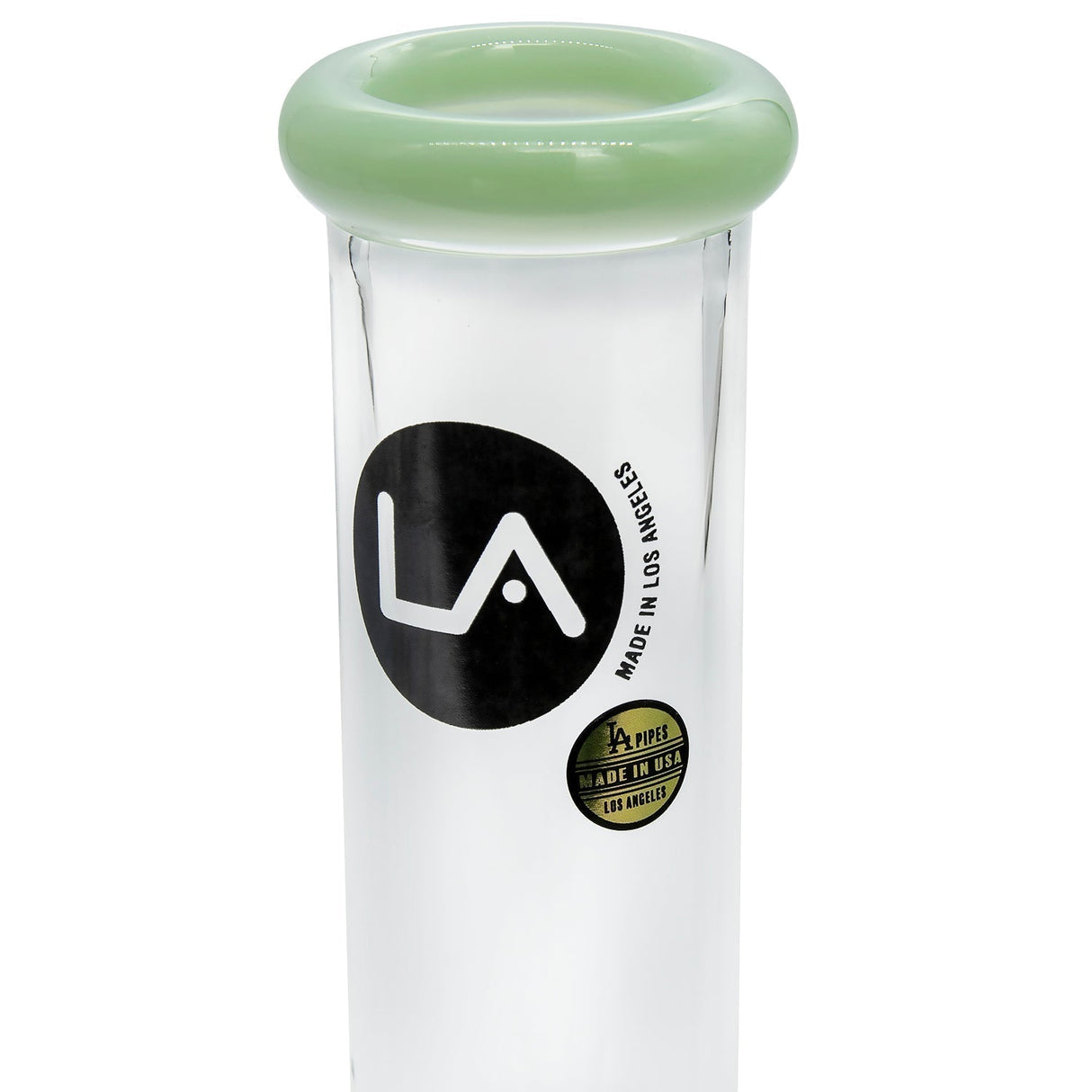 LA Pipes Beaker Bong in Amber - 8" Tall Borosilicate Glass - Front View