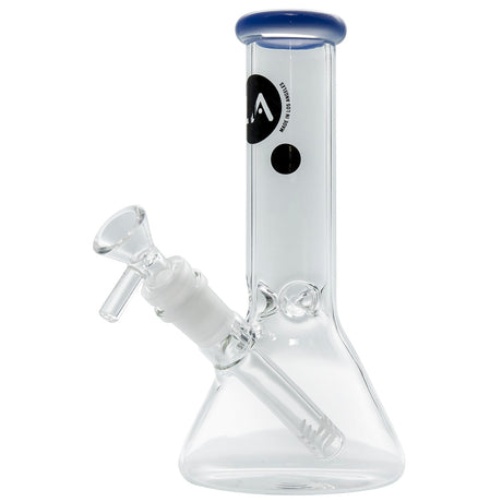 LA Pipes Beaker Bong in Blue - 8" Borosilicate Glass with Glass on Glass Joint - Front View