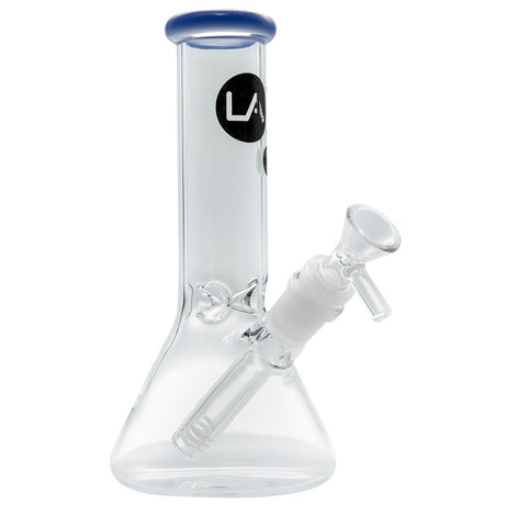 LA Pipes 8" Beaker Bong in Purple Slyme with Glass on Glass Joint and Deep Bowl - Front View