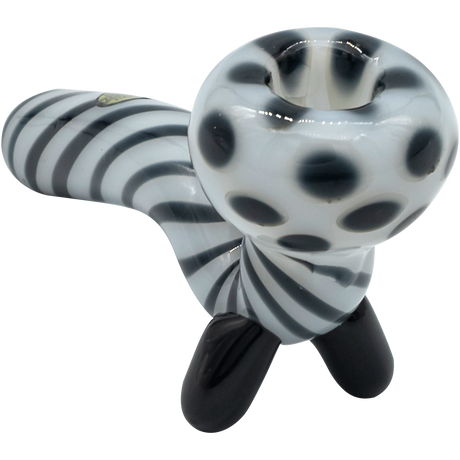 LA Pipes Bone White Sitting Sherlock Glass Pipe, 4.35" Borosilicate, USA Made