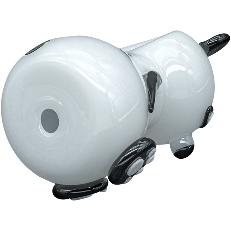LA Pipes "Bored Panda" Hand Pipe - 4" Side View, Borosilicate Glass Spoon Pipe for Dry Herbs, Crafted in USA