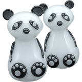 LA Pipes "Bored Panda" Glass Pipe - Front View - Borosilicate Spoon Design for Dry Herbs