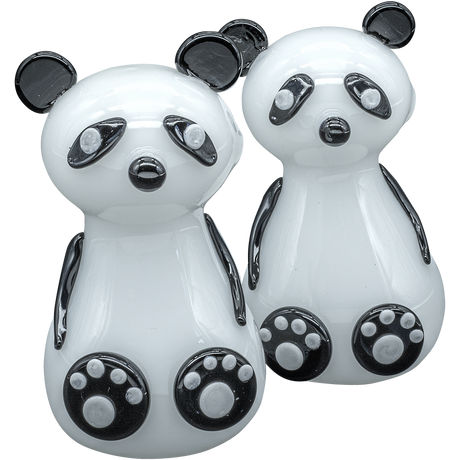 LA Pipes "Bored Panda" Glass Pipe - Front View - Borosilicate Spoon Design for Dry Herbs