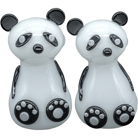 LA Pipes "Bored Panda" Glass Hand Pipe, 4" Borosilicate, USA-Made, Front View