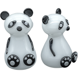 LA Pipes "Bored Panda" Glass Pipe, Borosilicate, Spoon Design, 4" Tall, Front and Side View