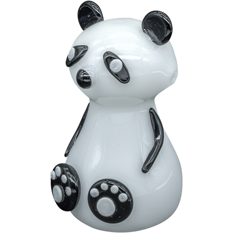 LA Pipes "Bored Panda" Glass Pipe - Front View for Dry Herbs, 4" Borosilicate