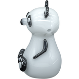 LA Pipes "Bored Panda" Glass Pipe - Front View - 4" Borosilicate Spoon Pipe for Dry Herbs, USA Made