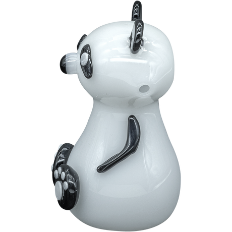 LA Pipes "Bored Panda" Glass Pipe - Front View - 4" Borosilicate Spoon Pipe for Dry Herbs, USA Made