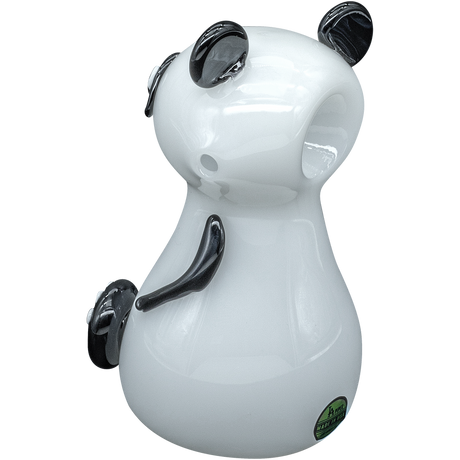 LA Pipes "Bored Panda" Spoon Glass Pipe for Dry Herbs, 4" Borosilicate - Front View