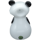 LA Pipes "Bored Panda" Glass Pipe - Front View - 4" Borosilicate Spoon Pipe for Dry Herbs, USA Made
