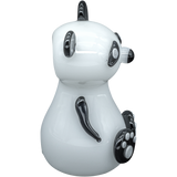 LA Pipes "Bored Panda" Glass Pipe for Dry Herbs, 4" Borosilicate Spoon Pipe, Front View