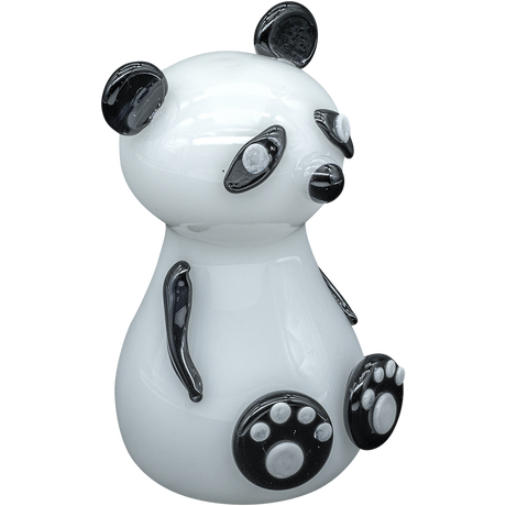 LA Pipes 'Bored Panda' Glass Pipe for Dry Herbs, Spoon Design, 4" Borosilicate, Front View