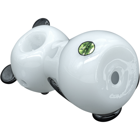 LA Pipes "Bored Panda" Glass Pipe - Spoon Design for Dry Herbs, 4" Borosilicate
