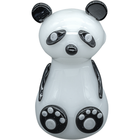 LA Pipes "Bored Panda" Glass Pipe for Dry Herbs, Spoon Design, Front View on White Background