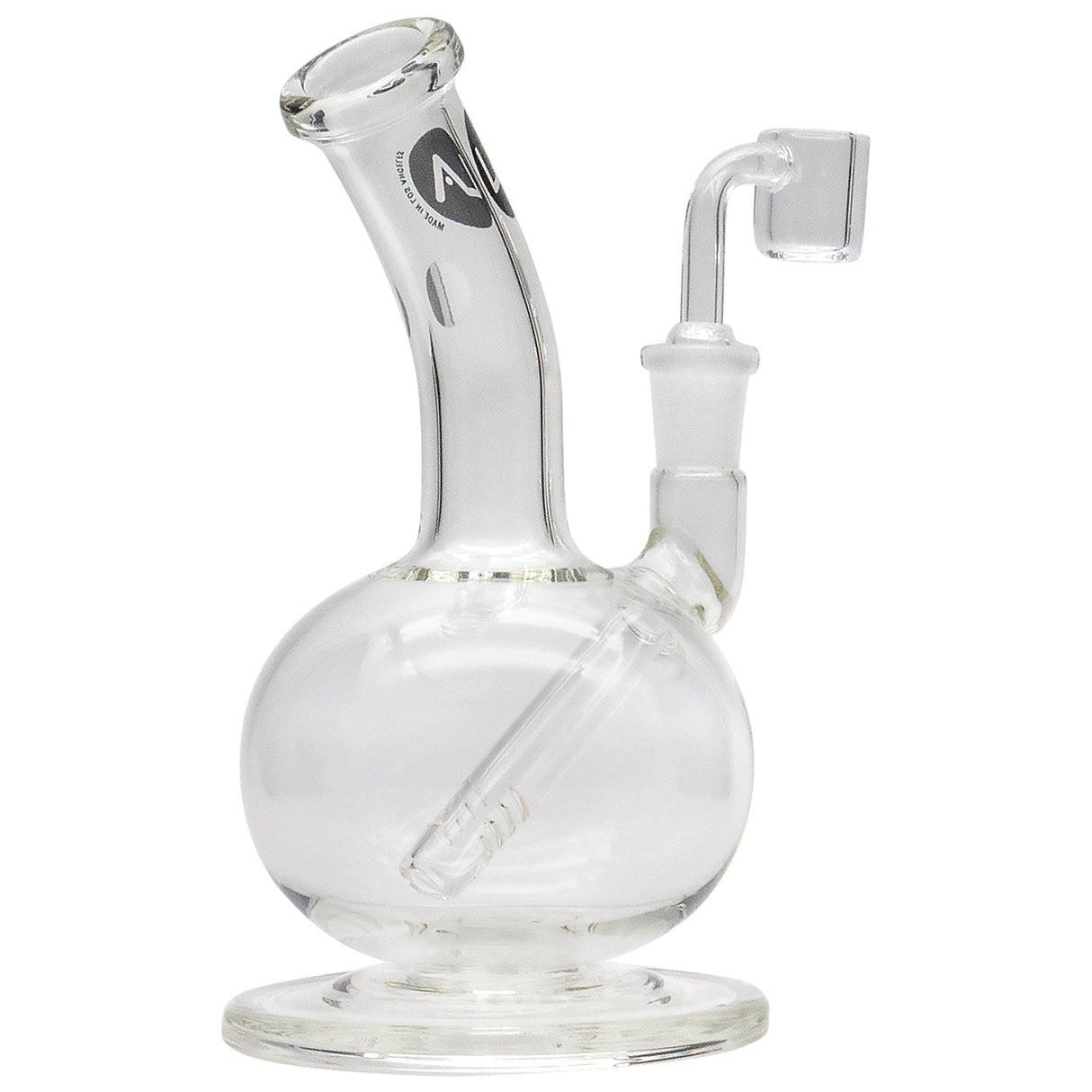 LA Pipes Bubble Base Concentrate Rig with Banger Hanger Design, 6" Tall, 14mm Female Joint, Borosilicate Glass