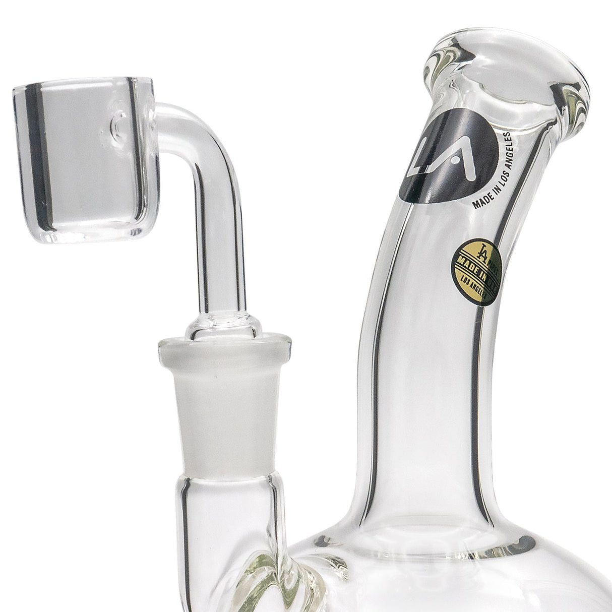 LA Pipes Bubble Base Concentrate Rig with Banger Hanger - Close-up Side View