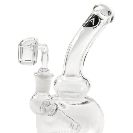 LA Pipes Bubble Concentrate Waterpipe with Quartz Banger, Side View, for Dabbing