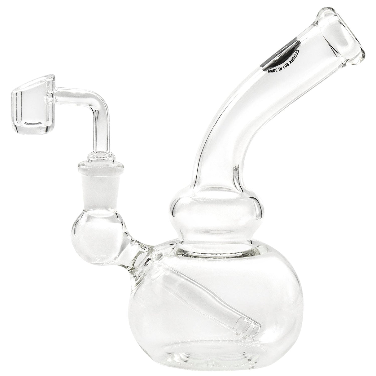 LA Pipes Bubble Concentrate Waterpipe, 6" Borosilicate Glass, Side View on White Background