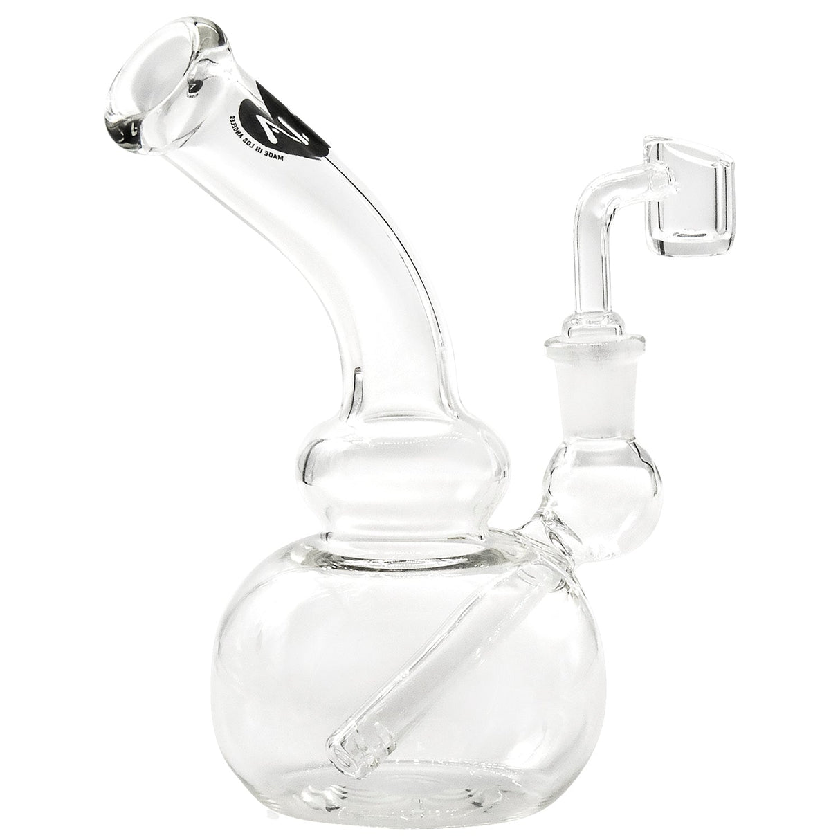 LA Pipes Bubble Concentrate Waterpipe side view, 6" Borosilicate glass with Quartz banger for concentrates
