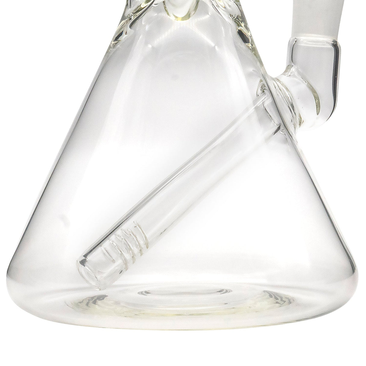 Close-up of LA Pipes Classic Beaker Concentrate Rig base with banger hanger design