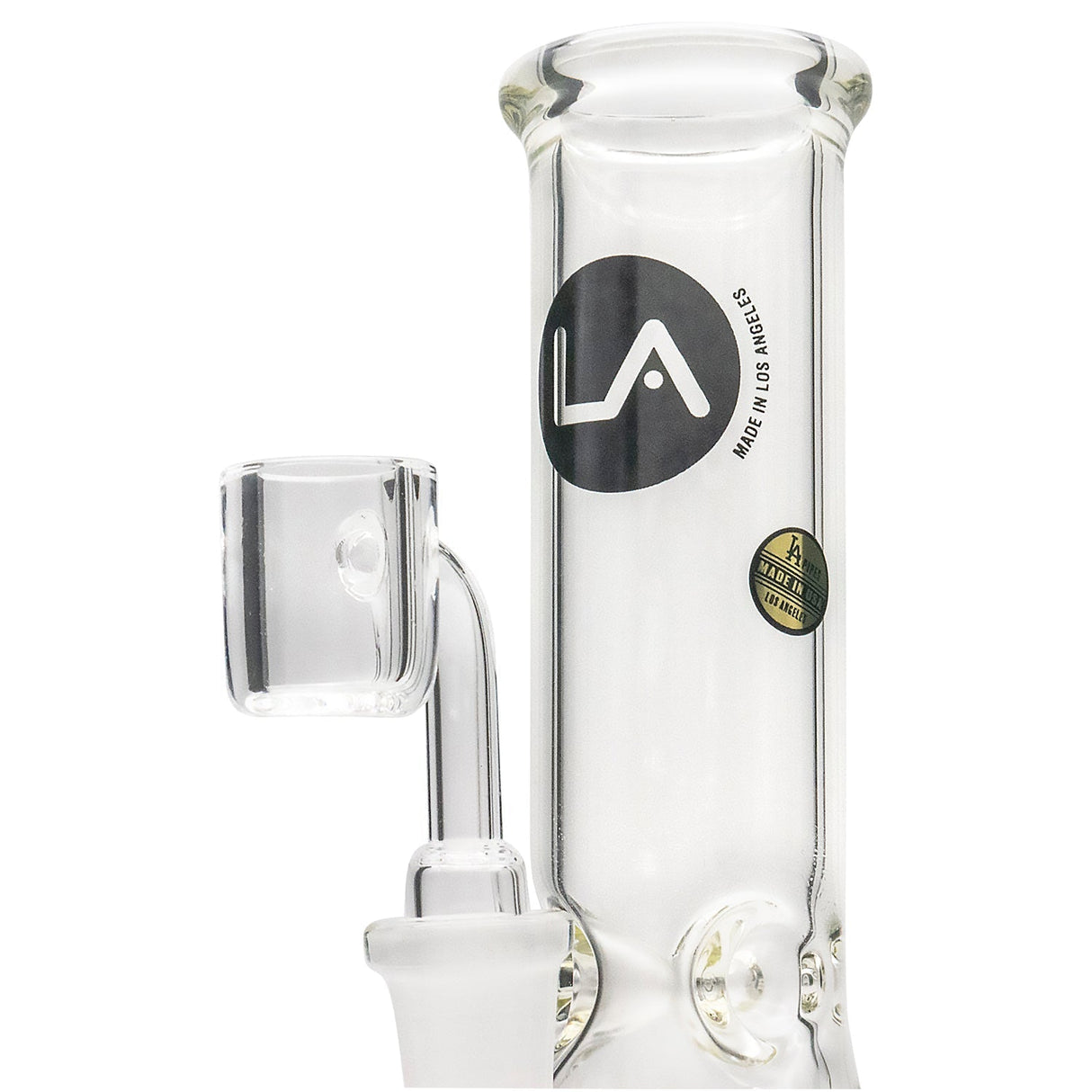 LA Pipes Classic Beaker Concentrate Rig with Quartz Banger, Front View, USA Made