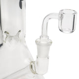 Close-up of LA Pipes Classic Beaker Concentrate Rig with Quartz Banger, Side View