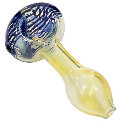 LA Pipes Color Cake Swirl Glass Pipe, 3.5" Spoon Design, For Dry Herbs, Blue Variant