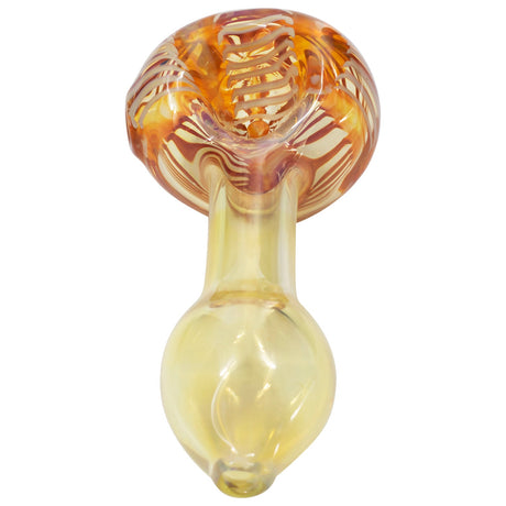 LA Pipes Color Cake Swirl Glass Pipe, 3.5" Spoon Design, Top View, For Dry Herbs