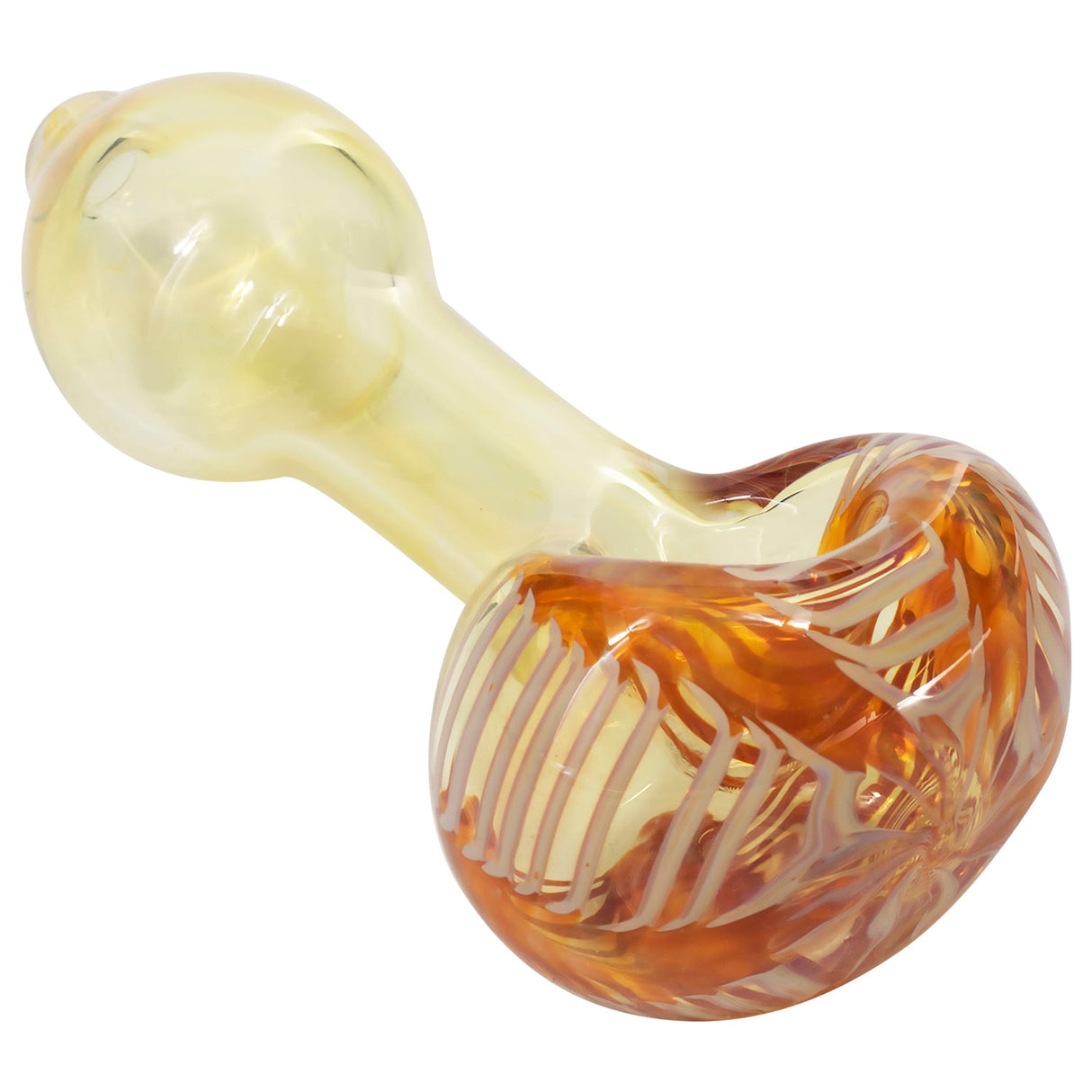 LA Pipes Color Cake Swirl Glass Pipe for Dry Herbs, Spoon Design, 3.5" Length, Top View