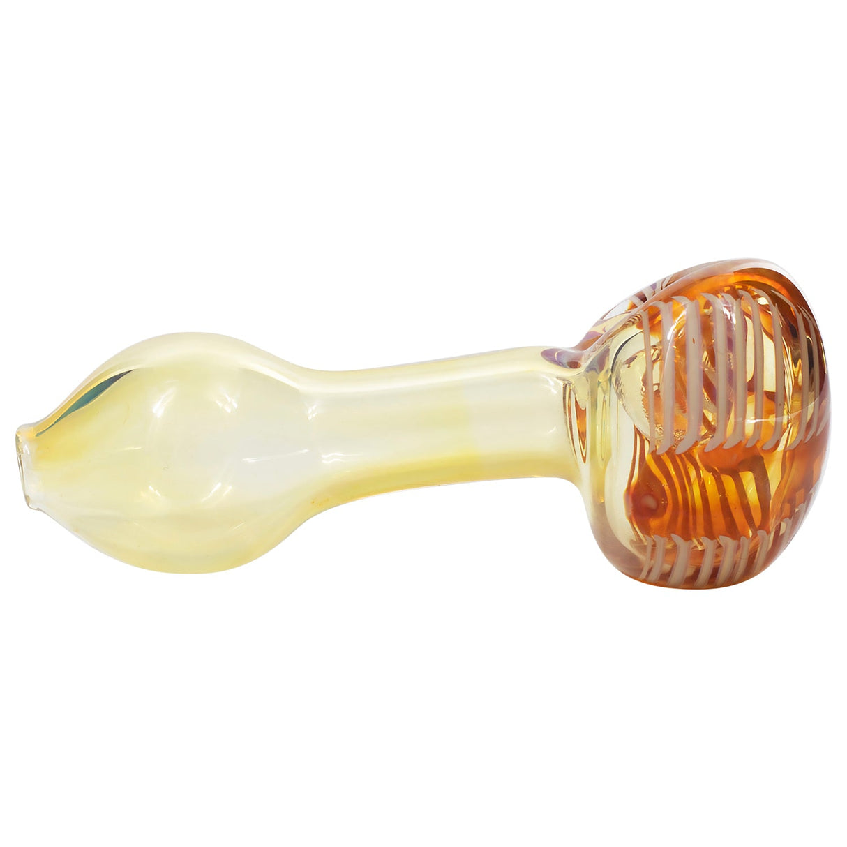 LA Pipes Color Cake Swirl Glass Pipe, 3.5" Spoon Design, for Dry Herbs, Side View