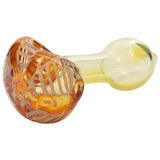 LA Pipes Color Cake Swirl Glass Pipe, 3.5" Spoon Design, For Dry Herbs, Side View
