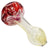 LA Pipes Color Cake Swirl Glass Pipe in Red, 3.5" Spoon Design, for Dry Herbs, Side View