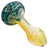 LA Pipes Color Cake Swirl Glass Pipe in Teal, 3.5" Spoon Design, Top View on White