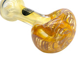 LA Pipes Color Changing Hand-Pipe with Yellow Accents - Borosilicate Glass Spoon Design