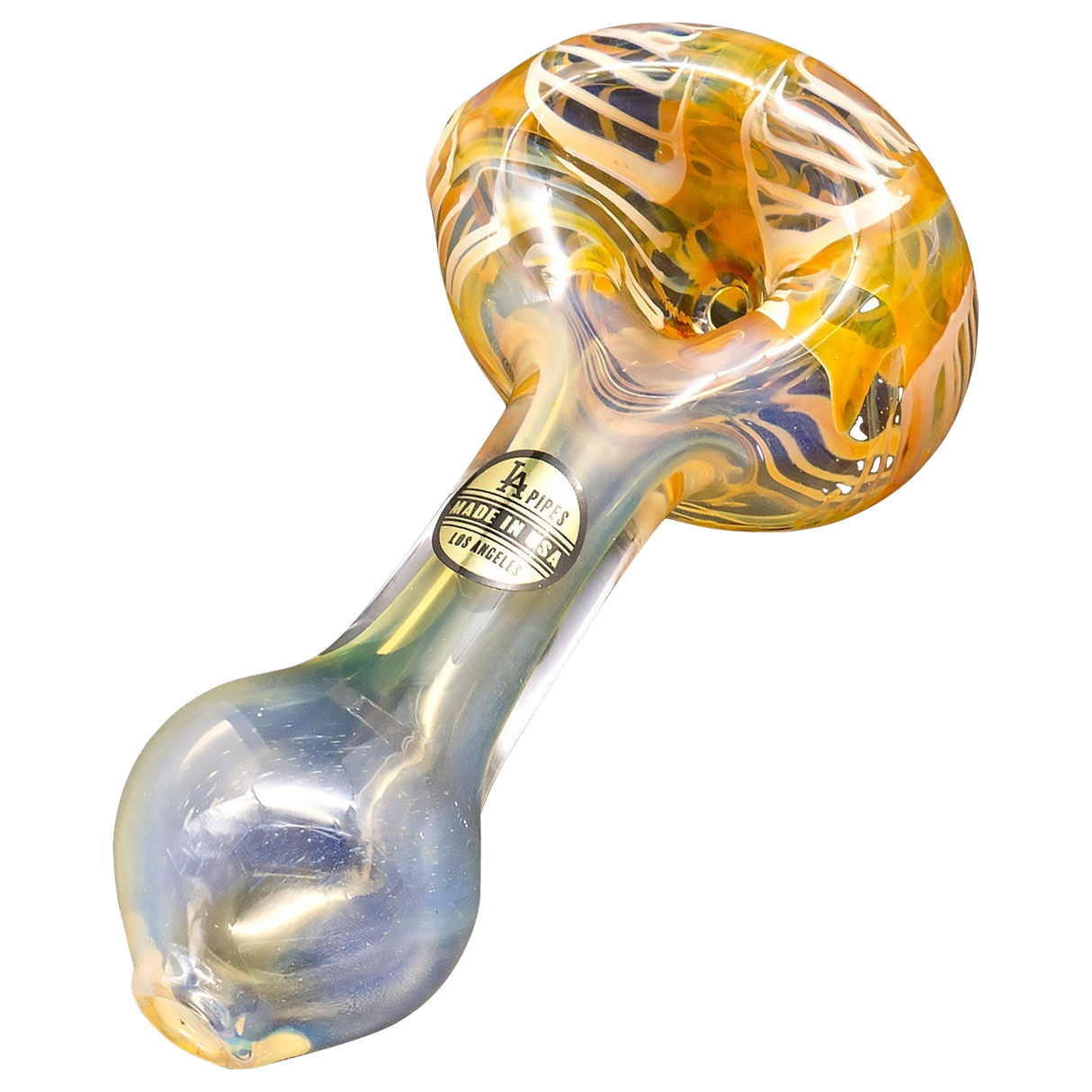LA Pipes Color Changing Spoon Hand-Pipe with Swirling Color Accents, Top View