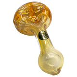 LA Pipes Color Changing Hand-Pipe with Yellow Accents, Borosilicate Glass, Angled View